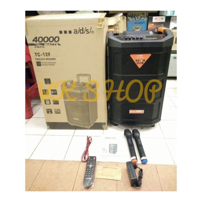SPEAKER PORTABLE MEETING 12 INCH ADS TC12F ADS TC 12F FREE 2 MIC ORI
