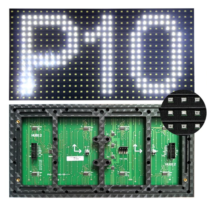 LED RUNNING TEXT Panel Modul P10 Putih White Full Outdoor High Quality