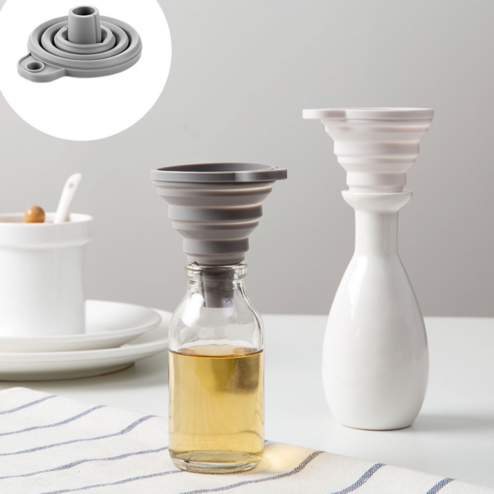 Corong Lipat Portable Bahan Silikon Untuk Bahan Bakar / Minyak / Bir