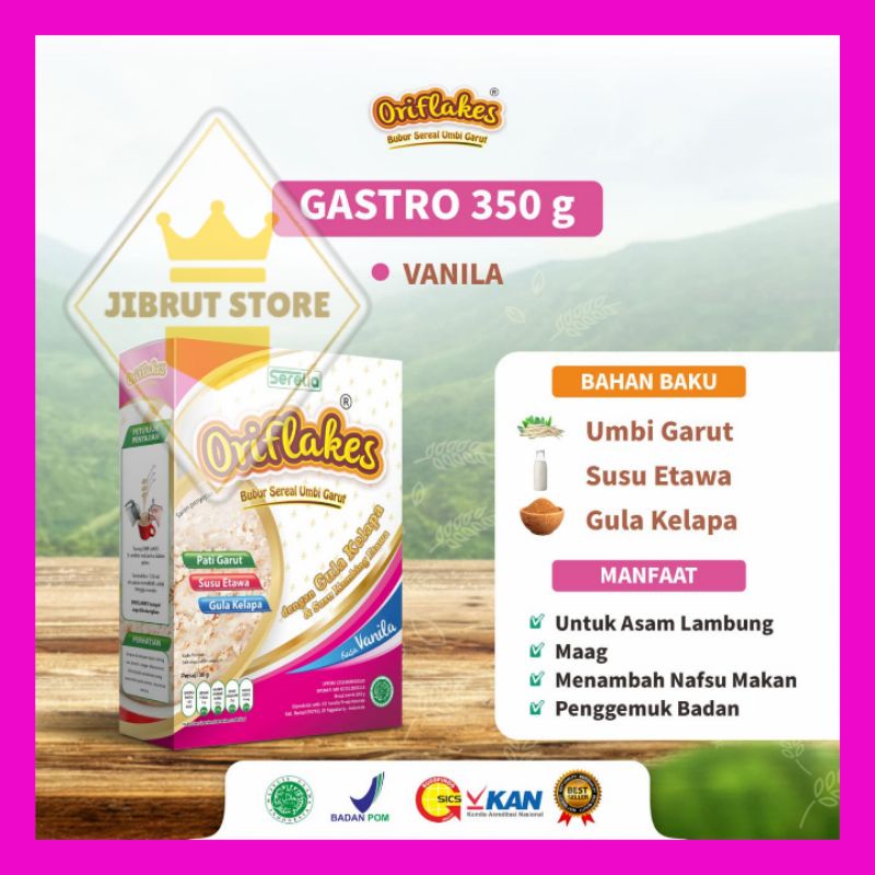 ORIFLAKES SEREAL UMBI GARUT SUSU ETAWA MAAG GERD ASAM LAMBUNG GASTRO 350 GRAM