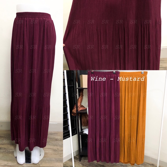 Rok Plisket Lidi Wanita Melar Jumbo Murah Hijab Fashion