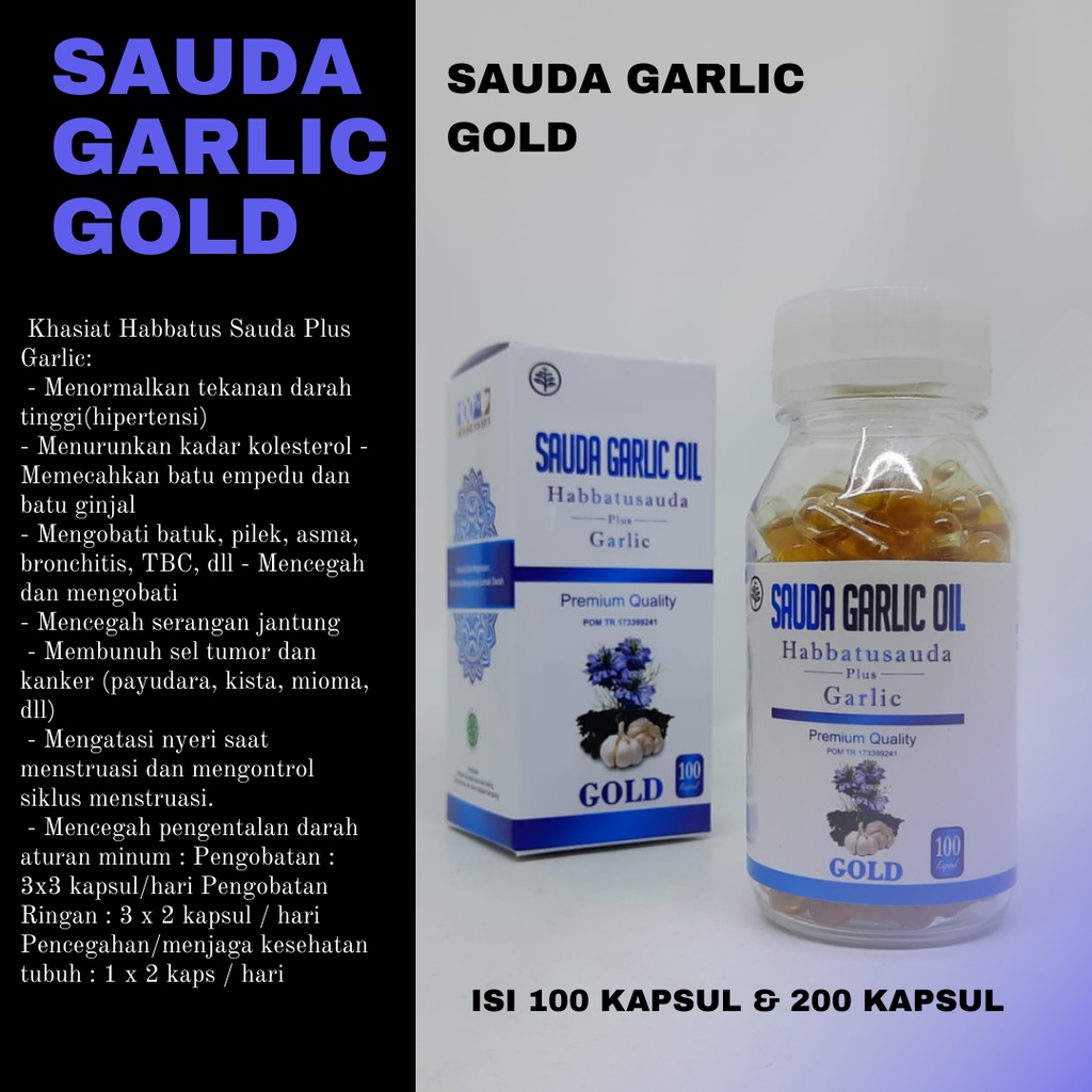 SAUDA GARLIC GOLD , HABBATUSAUDA PLUS GARLIC 100KAPSUL/ 200KAPSUL