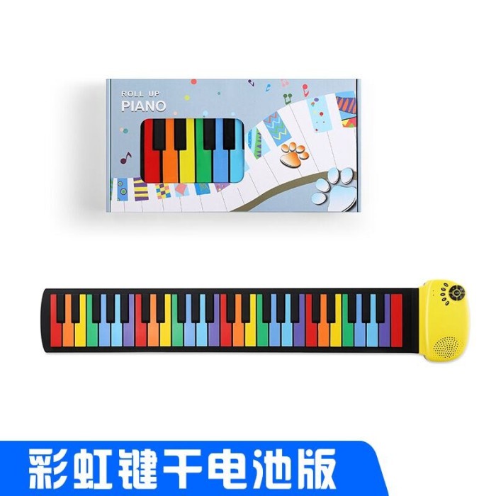 Piano Gulung 49Key / Roll Up 47Key Piano Electronic Keyboard - Rainbow