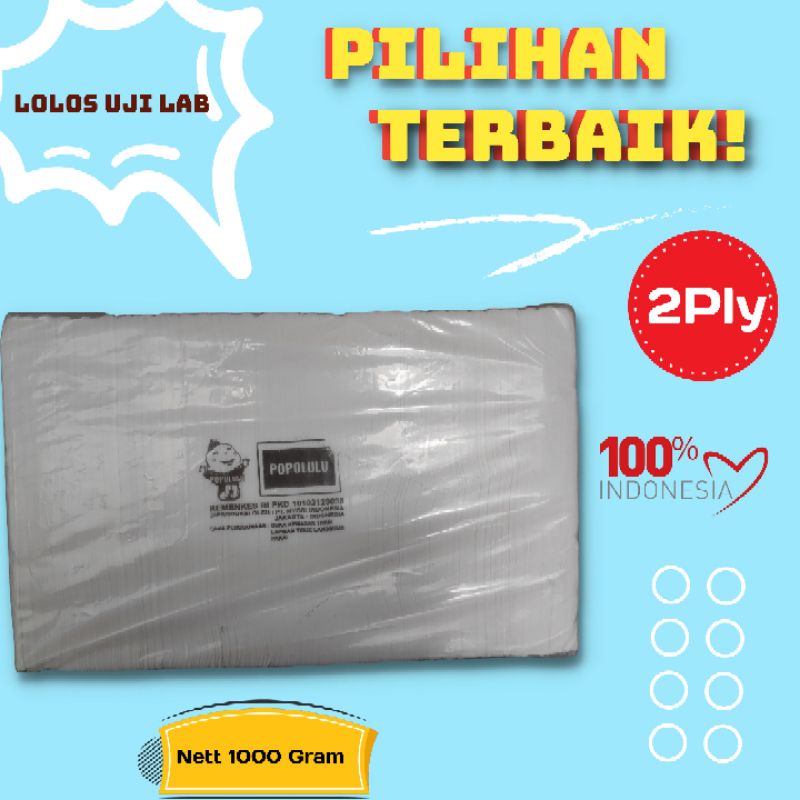 Tisu Tissue Wajah 1000 gram Murah Popolulu 1kg