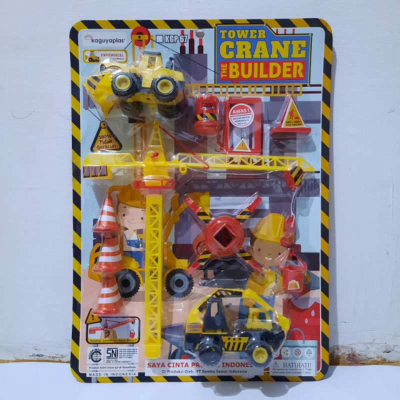 Mainan Set Konstruksi Bangunan Tower Crane The Builder