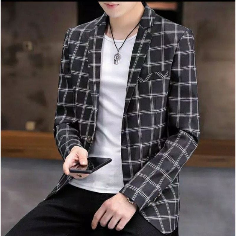 Jas Blazer Kotak/Blazer Pria/Jas Resmi/Jas style kotak kotak