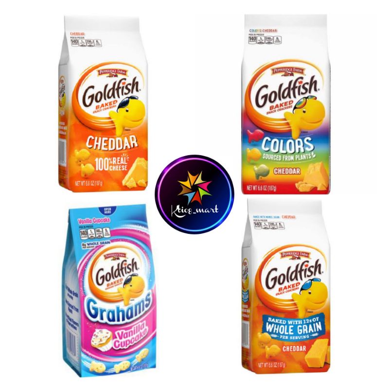 

Goldfish Baked Cheddar Cheese/Cheddar WholeGrain/Cheddar Colors/Vanilla CupCake/Biskuit Import