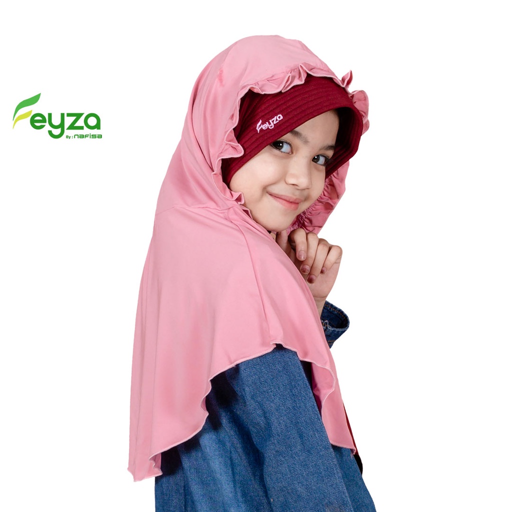 Jilbab Fz Isabella - Jilbab Anak Usia 7-9 Tahun - Jilbab Topi Anak - Kombinasi Warna