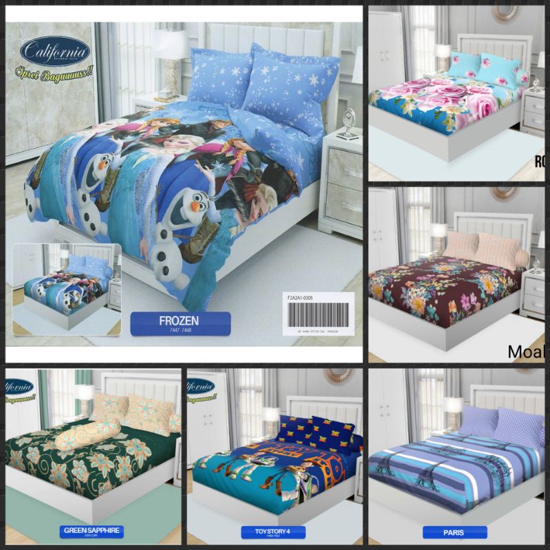 SPREI CALIFORNIA UK.180X200 ROSEA TOY STORY 4 GREEN SAPPHIRE PARIS FROZEN MOALA