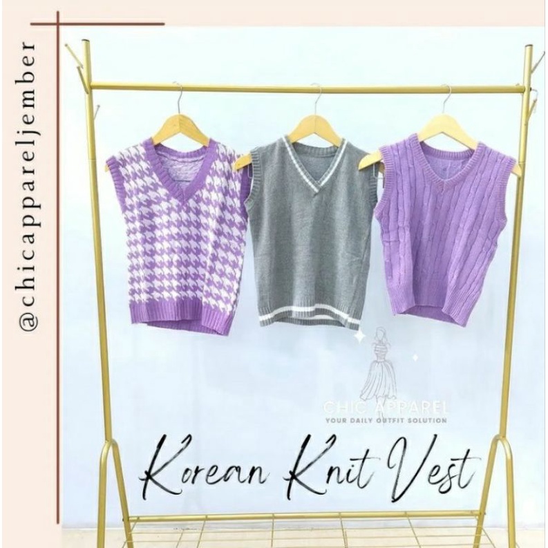 VEST KOREAN / KNIT VEST RAJUT / KNIT VEST WANITA (JEMBER)