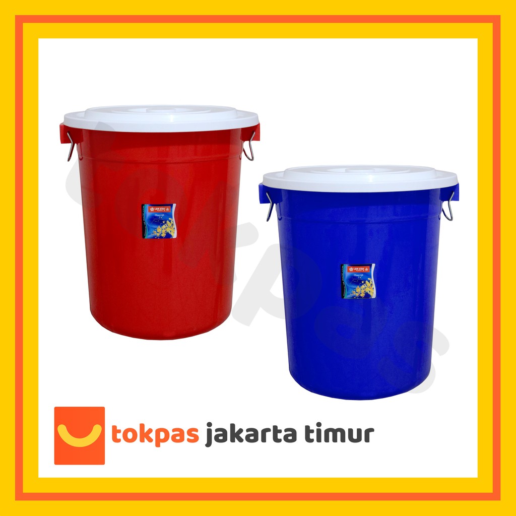 Ember Plastik 70 Liter + Tutup Putih Lion star PC 20