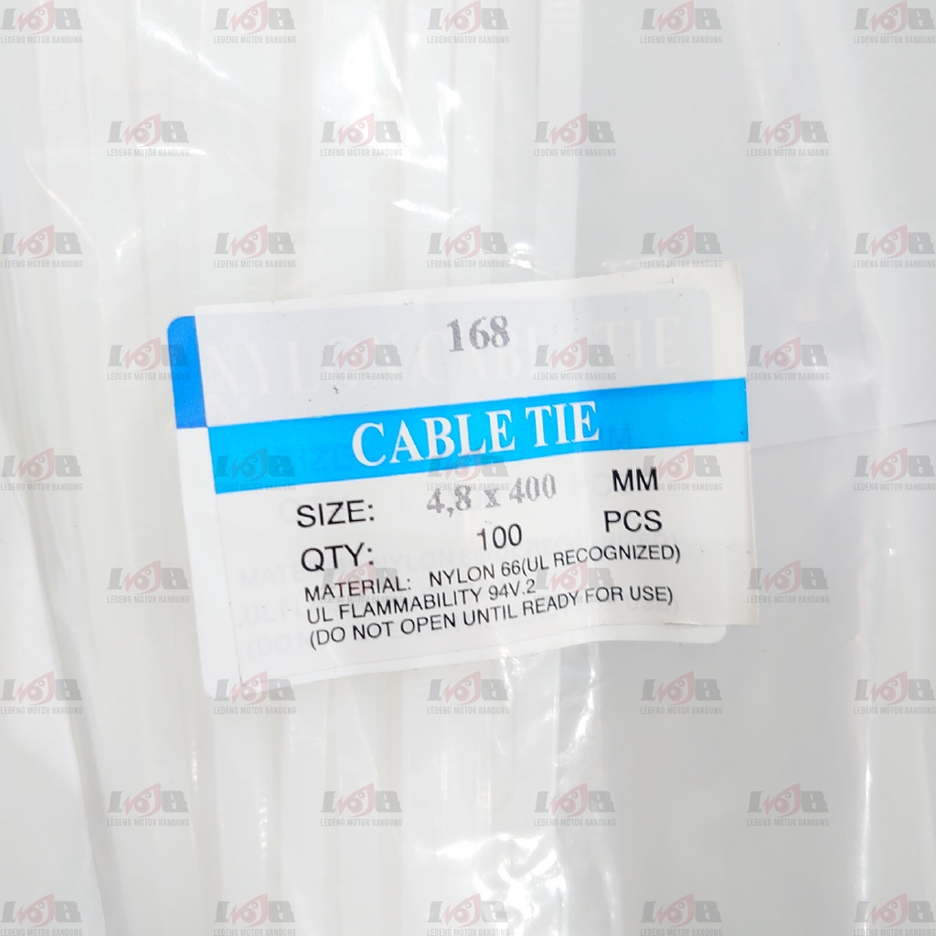 Kabel Ties 40cm Tali Ripet Nylon Cable Tie 4.8x400mm Isi 100pcs Serbaguna Universal