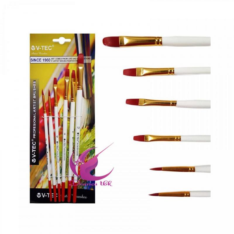 

V-Tec Artist Brush 9052 Set 6 Kuas Lukis Set isi 6