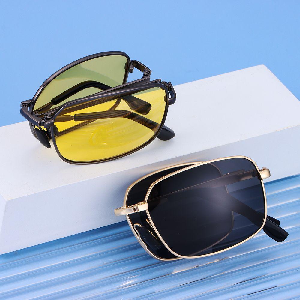 ❈Rowan ROWAN ROWAN❈ Kacamata Hitam Polarized Lipat Photochromic Night Vision Bingkai Metal Untuk Pria