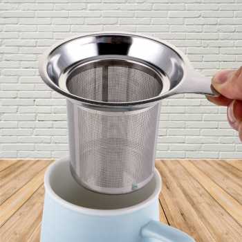 Filter Saringan Teh Reusable Tea Infuser Strainer / Teko Penyaring Ampas Kopi Teh Serbaguna French Press Coffee Maker Pot / Alat Saringan Teh Kopi Obat Herbal / Filter Saringan Ampas Kopi Teh / Saringan Teh Kopi Stainless Penyeduh Teh Kopi