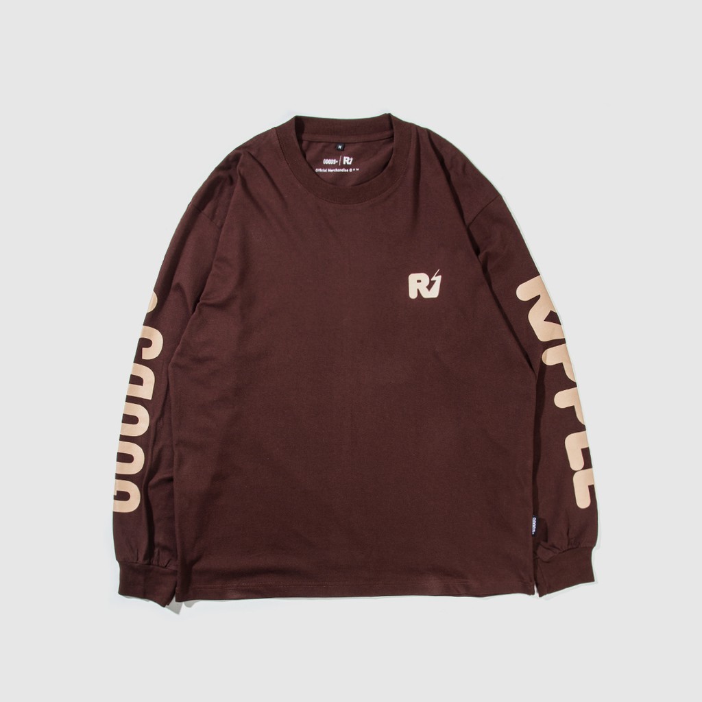 The Goods Dept x Ripple - LOGO LONGSLEEVE .DARK BROWN KAOS UNISEX
