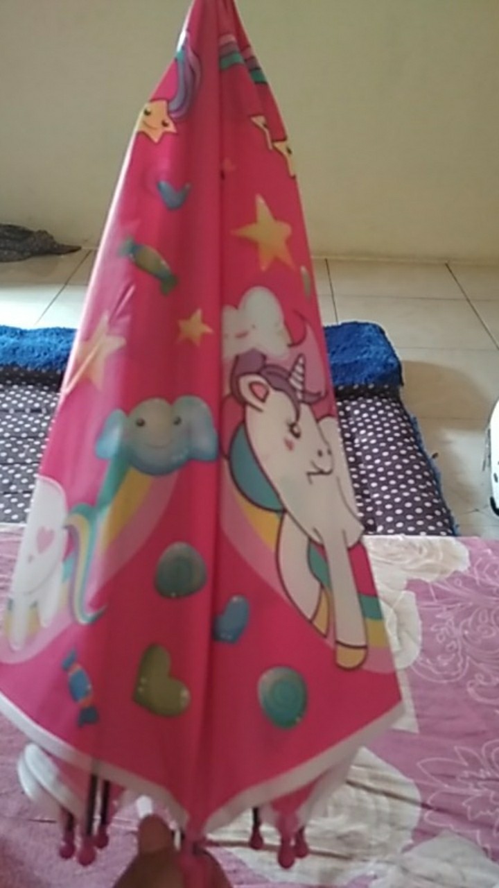 Payung Anak/ Payung Tongkat/ Payung Motif Unicorn Doff