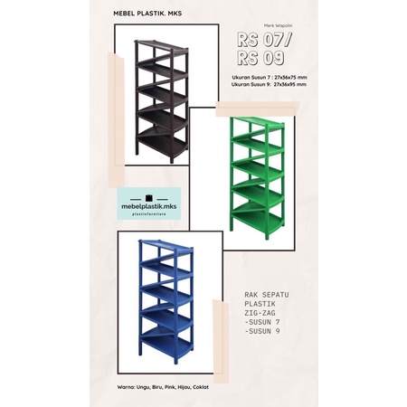 Rak Sepatu Susun Plastik Wapolin Zig Zag Susun 7/ Susun 9
