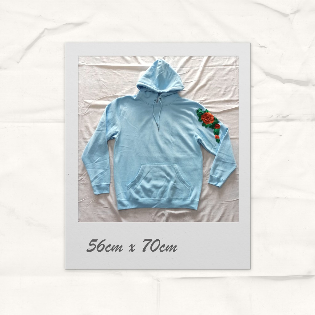 Jaket Hoodie Biru Muda variasi Brokat Bordir Kebaya ONLY Jaket Unik Aneh Custom