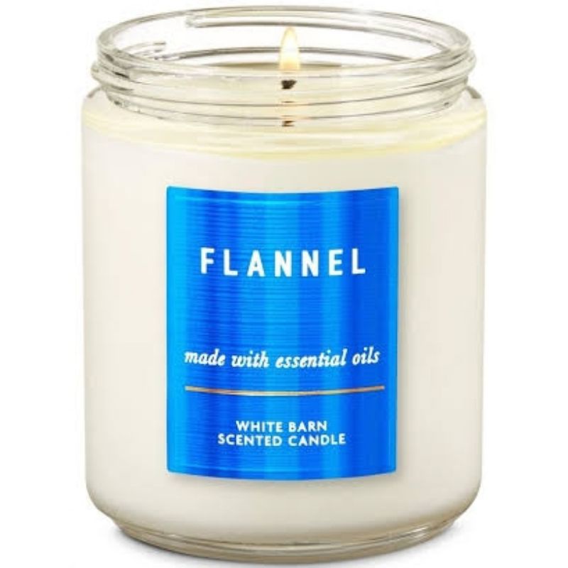 BATH AND BODY WORKS BBW FLANNEL SINGLE MEDIUM WICK CANDLE 198 G