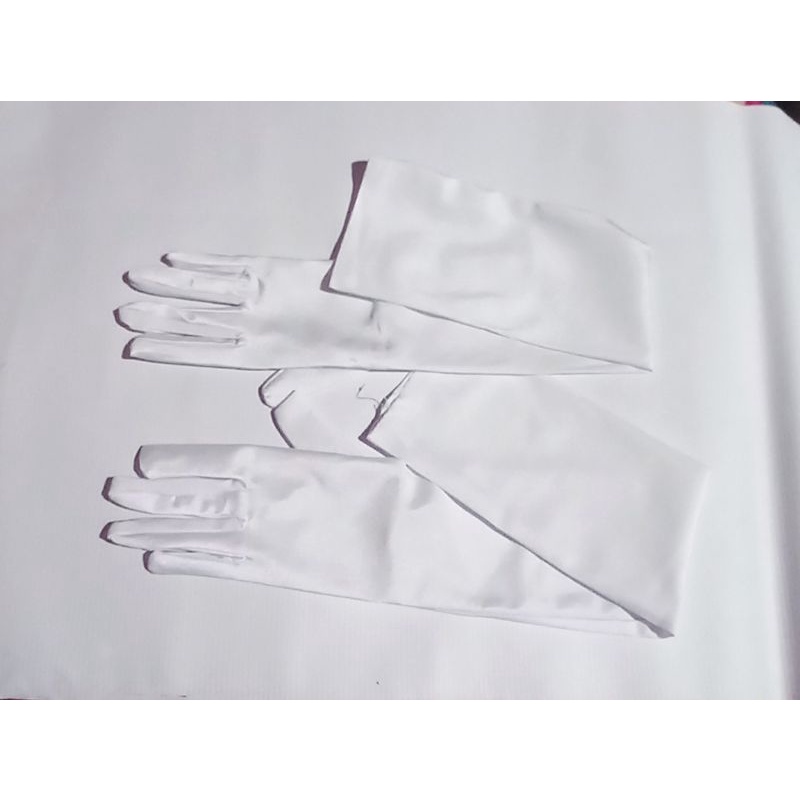 Sarung Tangan Polos Panjang Wedding Bahan Spandex-Gloves Pesta