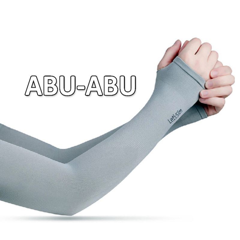 MANSET TANGAN OUTDOOR LETS SLIM AQUA X COOL / PELINDUNG LENGAN ANTI UV / ARM SLEEVE / LONG SLEEVE-ABUABU