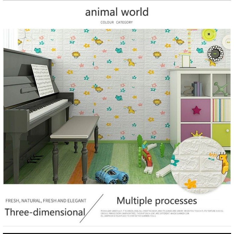 Wallfoam motif anak lucu / cute ukuran 70cm x 38cm tebal 4.5mm