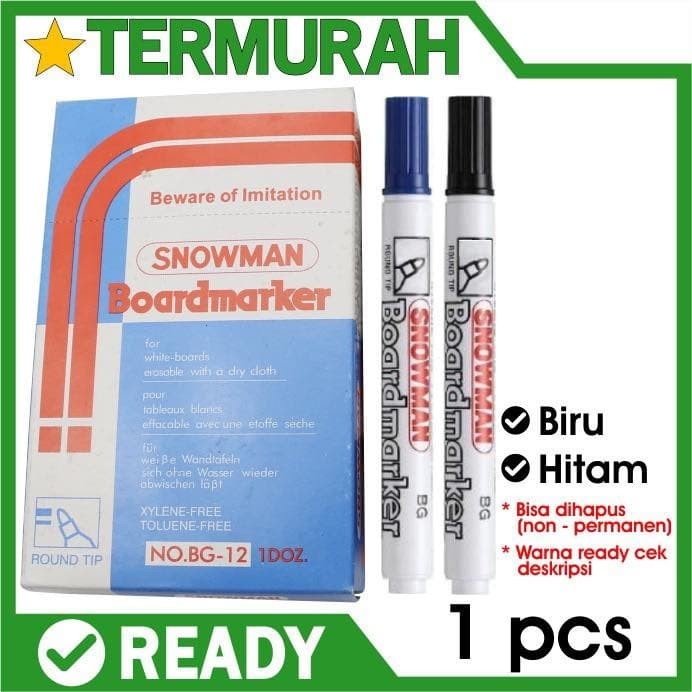 

spidol snowman | Spidol Whiteboard Snowman BG-12 Marker Grosir