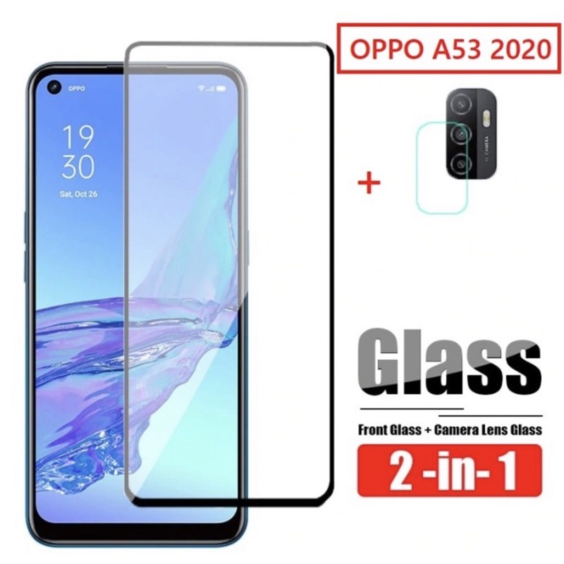 Tempered Glass Full Lem Oppo A33 A53 + Temper Glass Camera 2 in 1 - UA