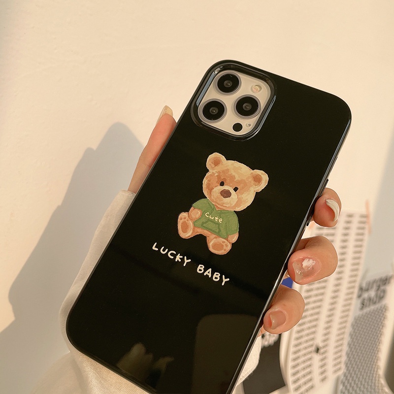 IPHONE Soft case Handphone Dengan Gambar Kartun Beruang Untuk Iphone7 8 PLUS X XR XS 11 12 13 14 MINI PRO MAX SE 2020