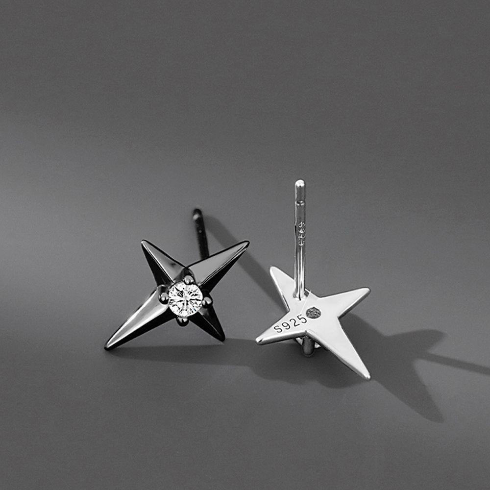 Mxbeauty Polaris Anting Tusuk Harian Keren Pesta Warna Solid Silver-Plate Street Wear Korea Earrings