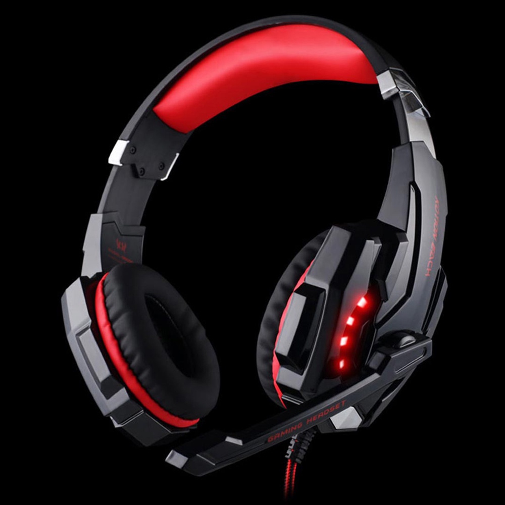 Headset Gaming Kotion Each G9000 Twisted with LED Light Red Blue