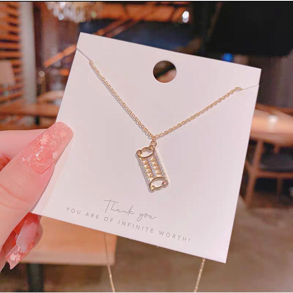 Kalung Titanium Berlian Kristal Emas 18k Wanita Anti Karat Perhiasan Korea