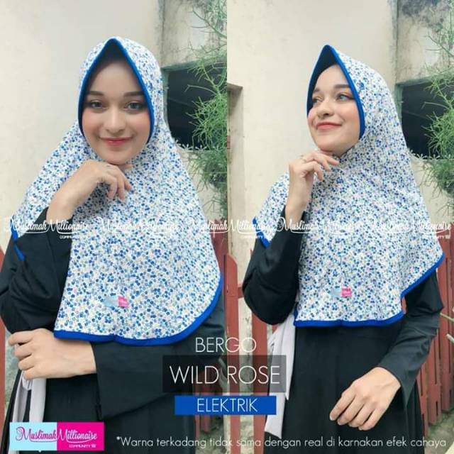 Bergo WILDROSE miulan | bergo motif miulan | miulan | jilbab bergo | jilbab kerudung dewasa | miulan