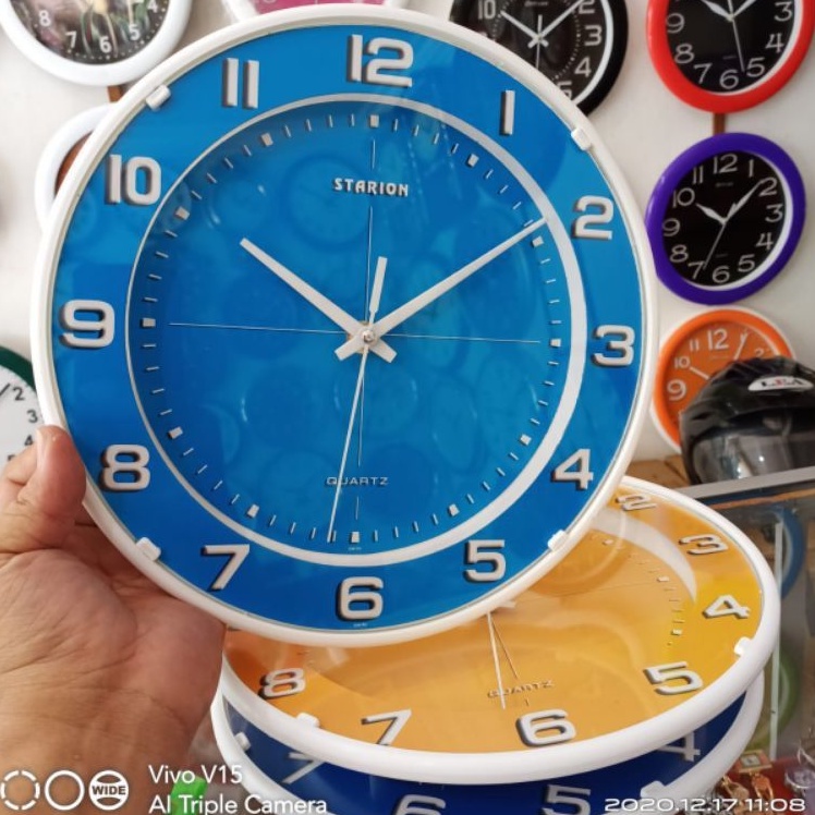 Jam Dinding STATION Mesin Quartz Ontime UK 26cm Free baterai