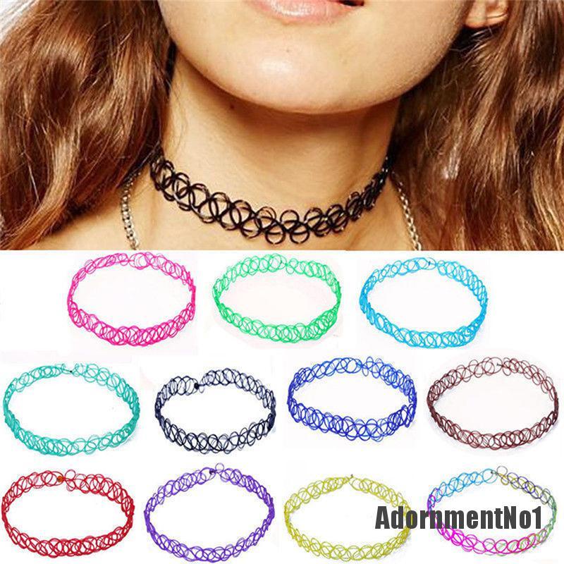 (Adornmentno1) 12pcs / set Kalung Choker Gaya Vintage Retro Punk Untuk Wanita