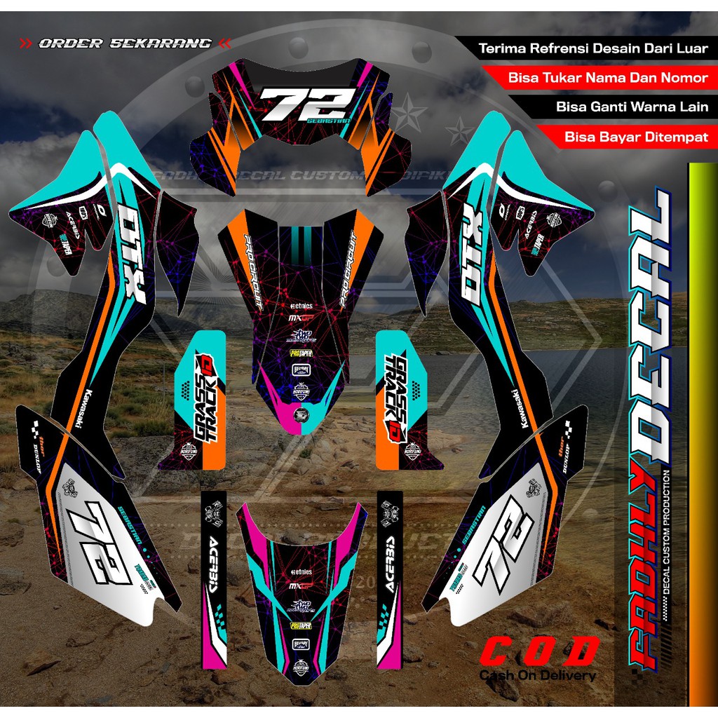 Sticker fullbody atau decal dtracker chrome pelangi