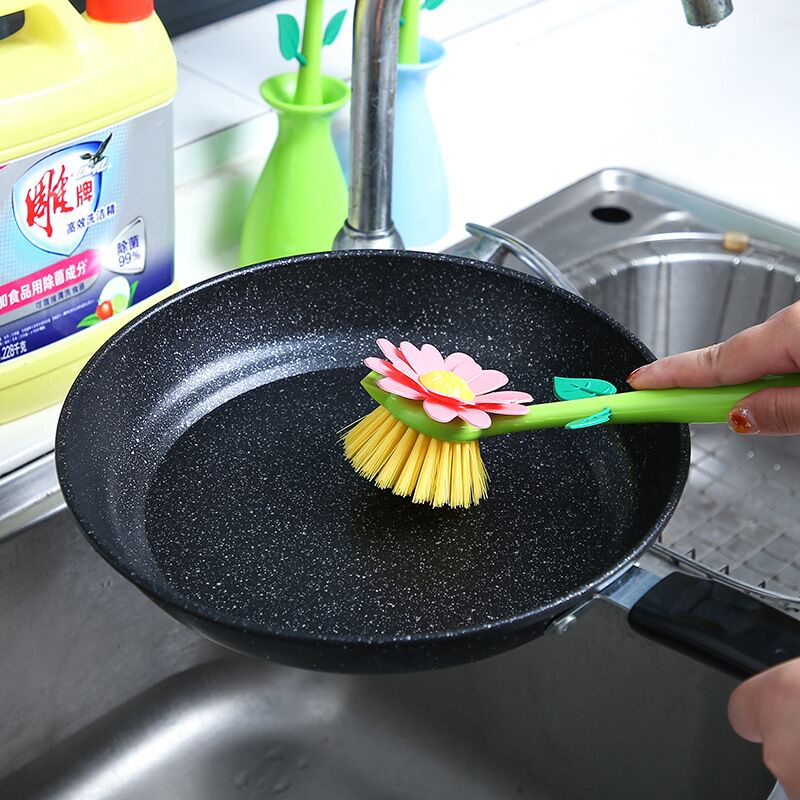 SIKAT Pembersih Serbaguna Sikat Aesthetic Cuci Piring Panci Teflon Penggorengan Peralatan Dapur Kamar Mandi Motif Bunga Matahari