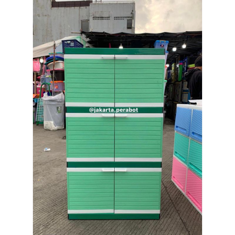 Lemari Club' Susun 3 Minimalis / Lemari Pakaian / Lemari Plastik / Lemari Cabinet Susun 3