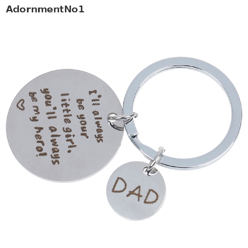 (AdornmentNo1) Gantungan Kunci Stainless Steel Motif Tulisan You Will Always Be My Hero Untuk Hadiah Hari Ayah