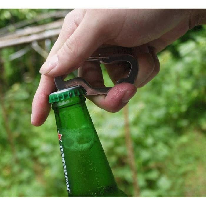 Gantungan Kunci / Carabiner Stainless Steel with Bottle Opener | distshop