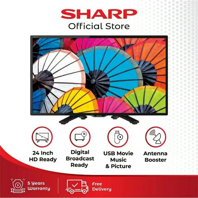 SHARP TV LED 24 Inch HD Digital [Model:2T-C24DC1i] - Garansi Resmi