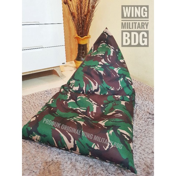 bean bag motif army sudah dengan isi termurah