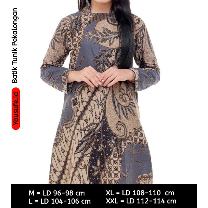 Tunik Batik Kantor/Tunik Batik Muslimah/Batik Tunik Lengan Panjang