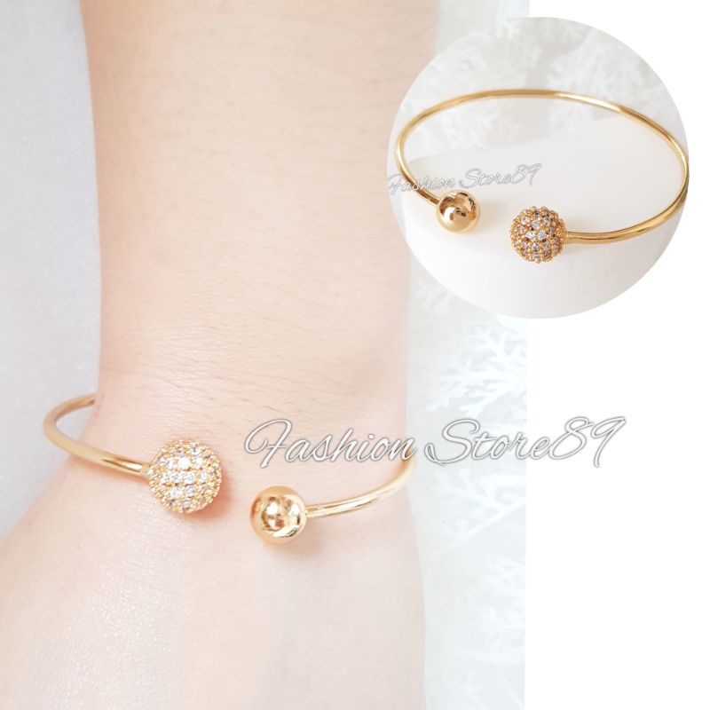 Gelang Flexible Bola Kristal Xuping Perhiasan Lapis emas 18k impor Gold Silver Xuping Yaxiya impor