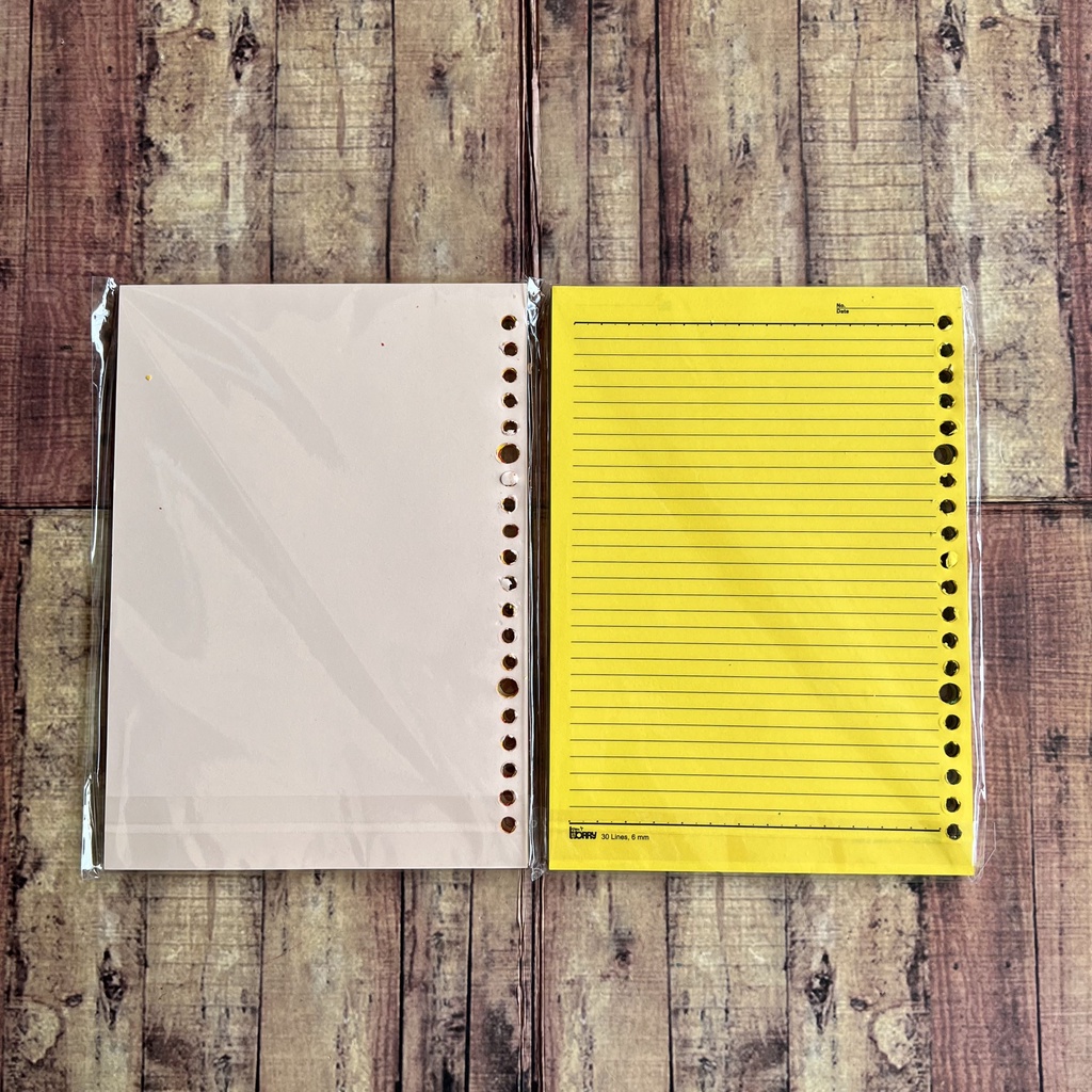 Kertas Loose Leaf Rainbow Isi 50 lembar - Isi Map Binder A5