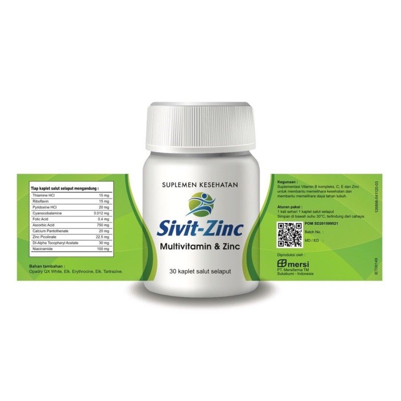Sivit-Zinc Multivitamin dan Zinc @30 Kaplet