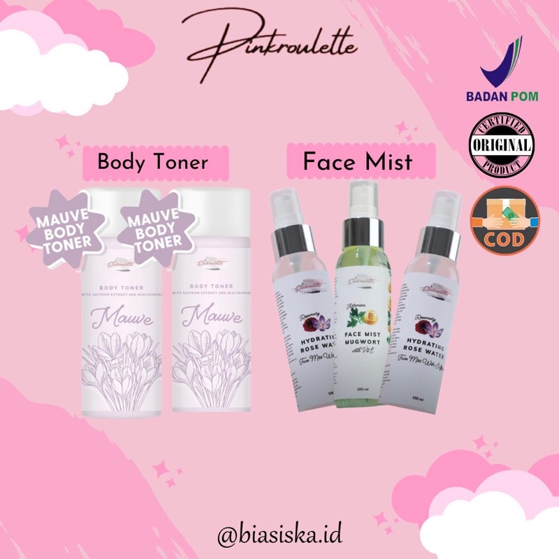 PINKROULETTE FACEMIST  & BODY TONER MAUVE PINKROULETTE 100ML