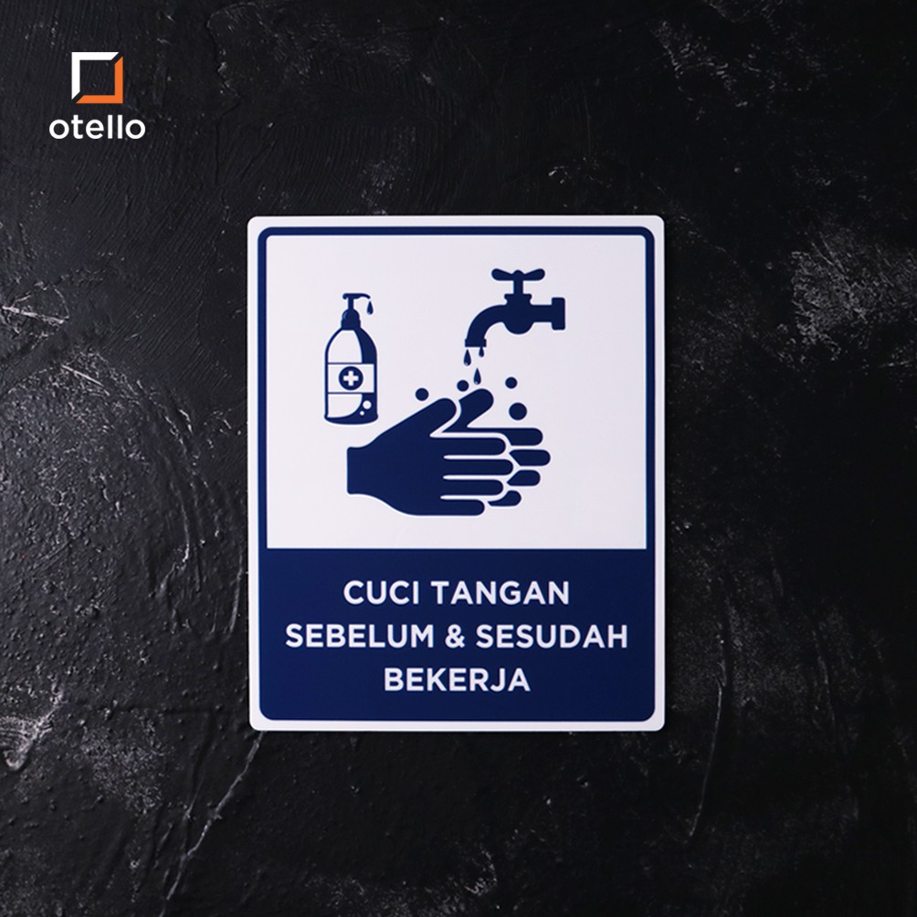 Cuci Tangan Sebelum &amp; Sesudah Bekerja | 20 x 25 cm | Sign Board Akrilik | Sign Label Tempel Akrilik