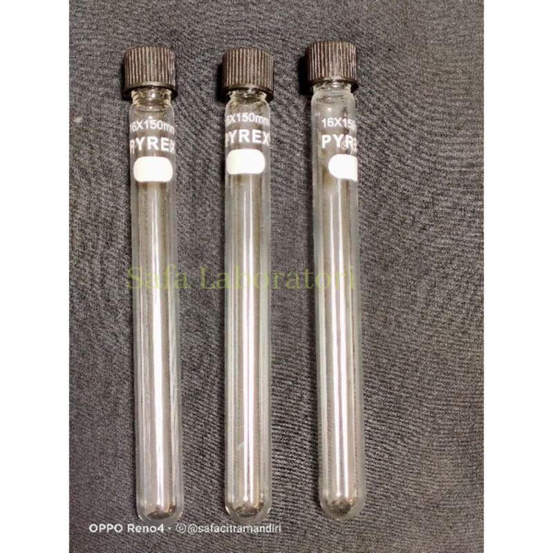 Tabung Reaksi Tutup Ulir 16x150 Pyrex / 1pcs